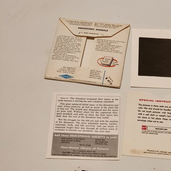 VINTAGE View Master Prehistoric Animals Reel Lot Packet of 3 1960s - Picture 11 of 13